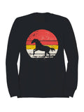 Retro Sunset Running Horse Silhouette Men's Sweatshirt