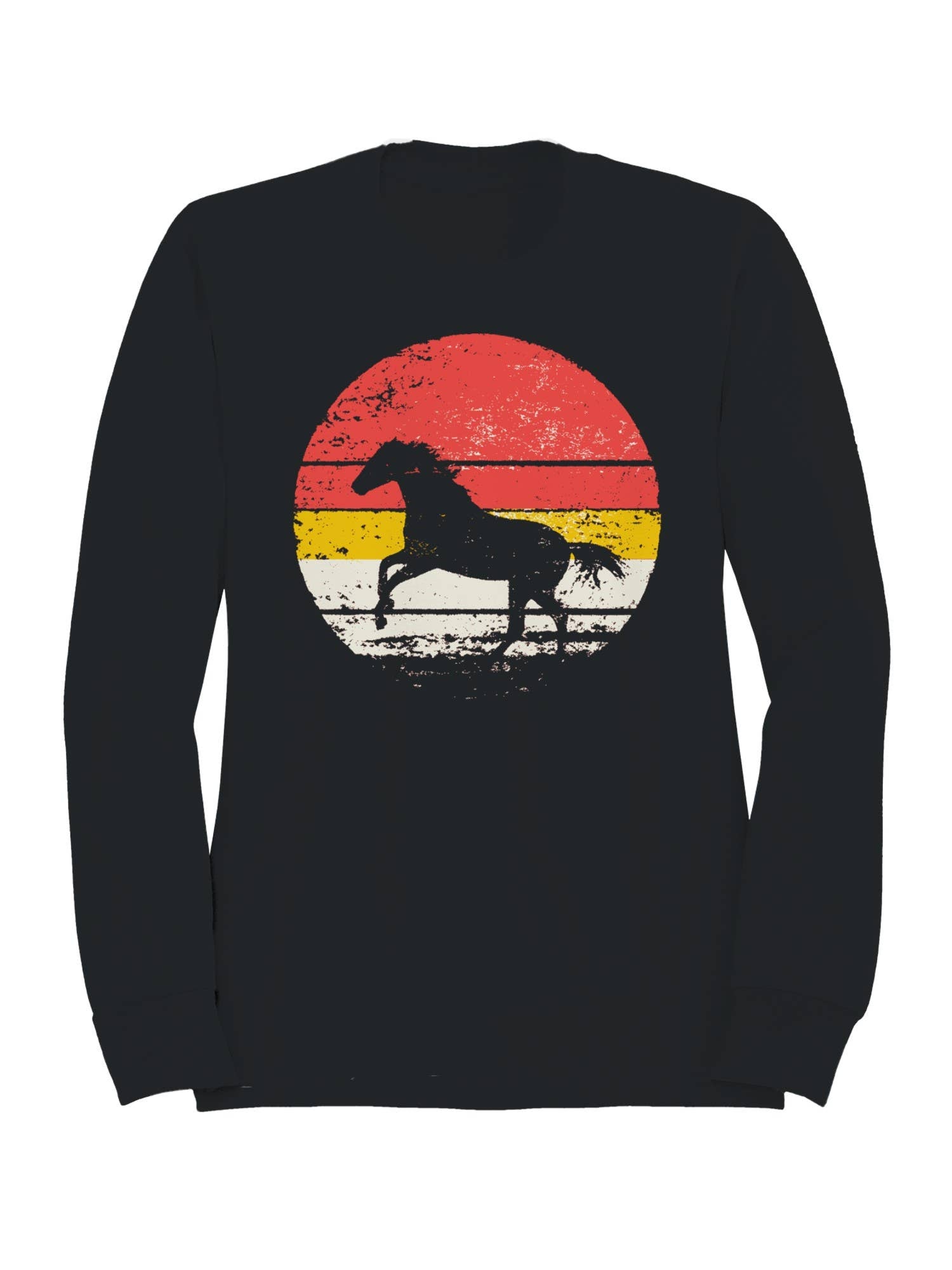 Retro Sunset Running Horse Silhouette Men's Sweatshirt