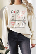 Xoxo Valentine Tic Tac Toe Puff Mineral Graphic Sweatshirts
