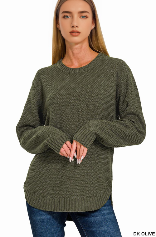 ",..._ Round Neck Basic Sweater
