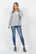 ...SI-11564 Wide Sleeve Loose Fit Sweater