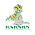 Cheesehead Pew Pew Pew Die-Cut Sticker