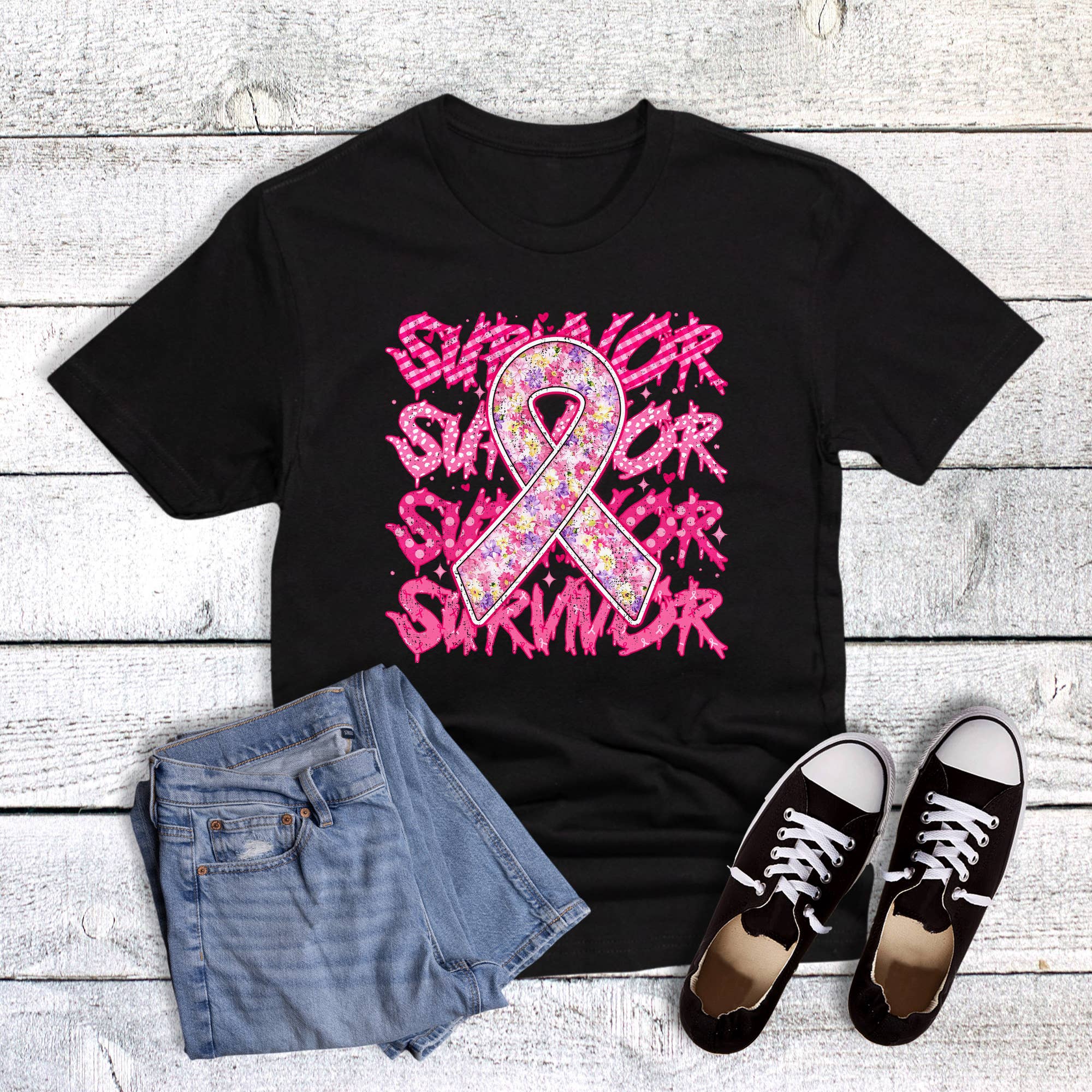 Cancer Survivor Ribbon Graphic Tee