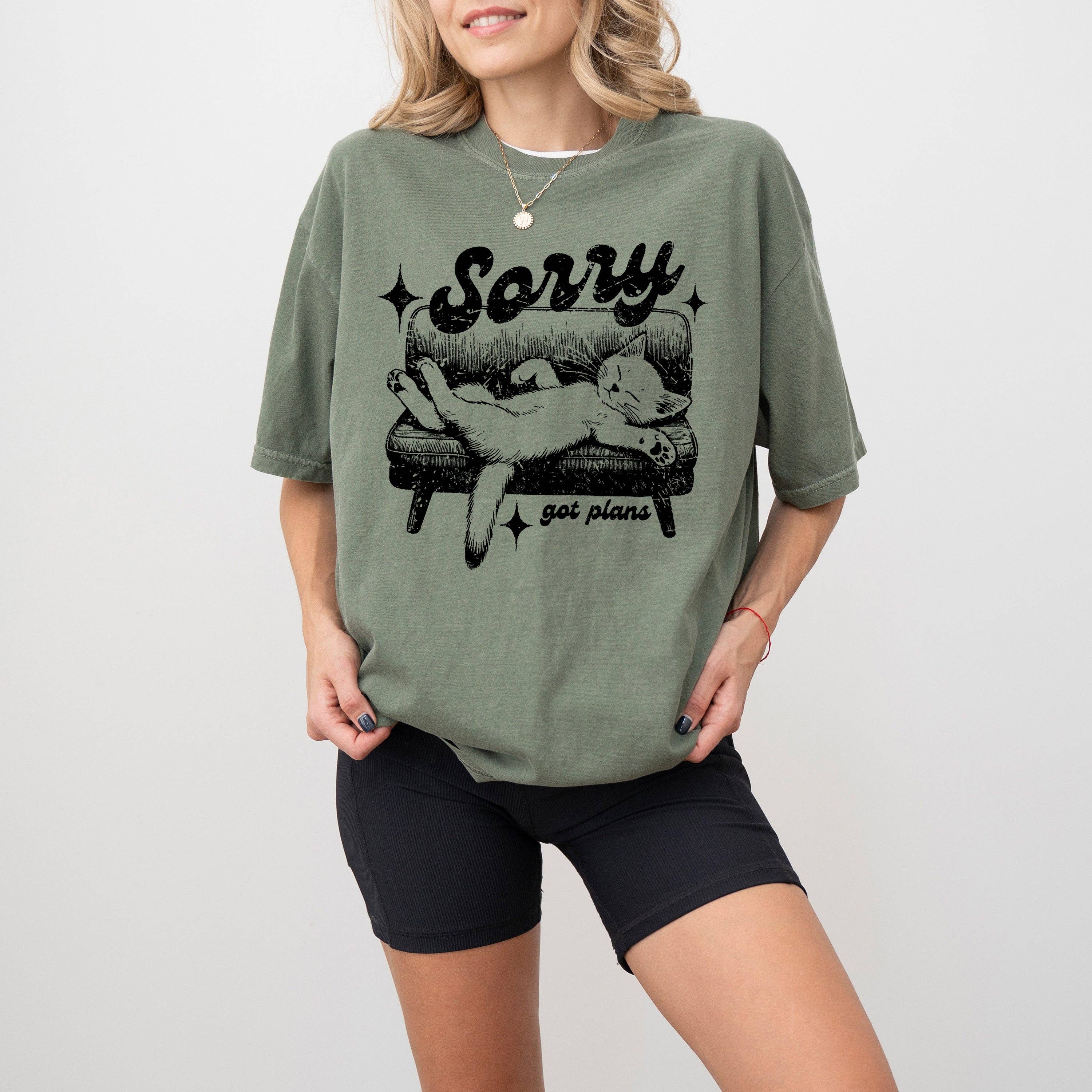 Sorry, Got Plans, Lazy Cat, Aesthetic, Funny, Meme, Tshirt