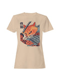 Samurai Cat Warrior Design Women's T-Shirt