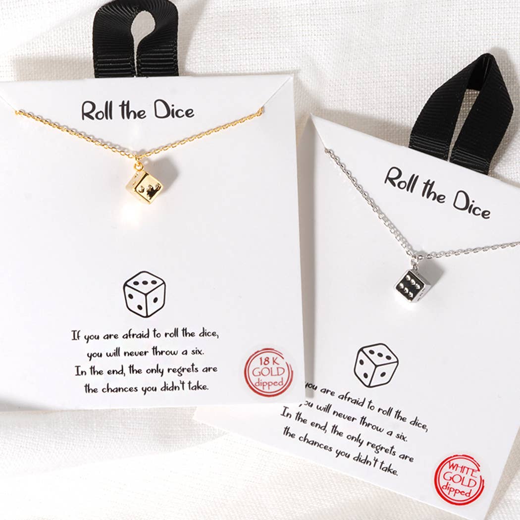 Dice Pendant Gold Dipped Necklace
