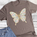 Spring Brushstroke Pastel Butterfly Graphic Tee