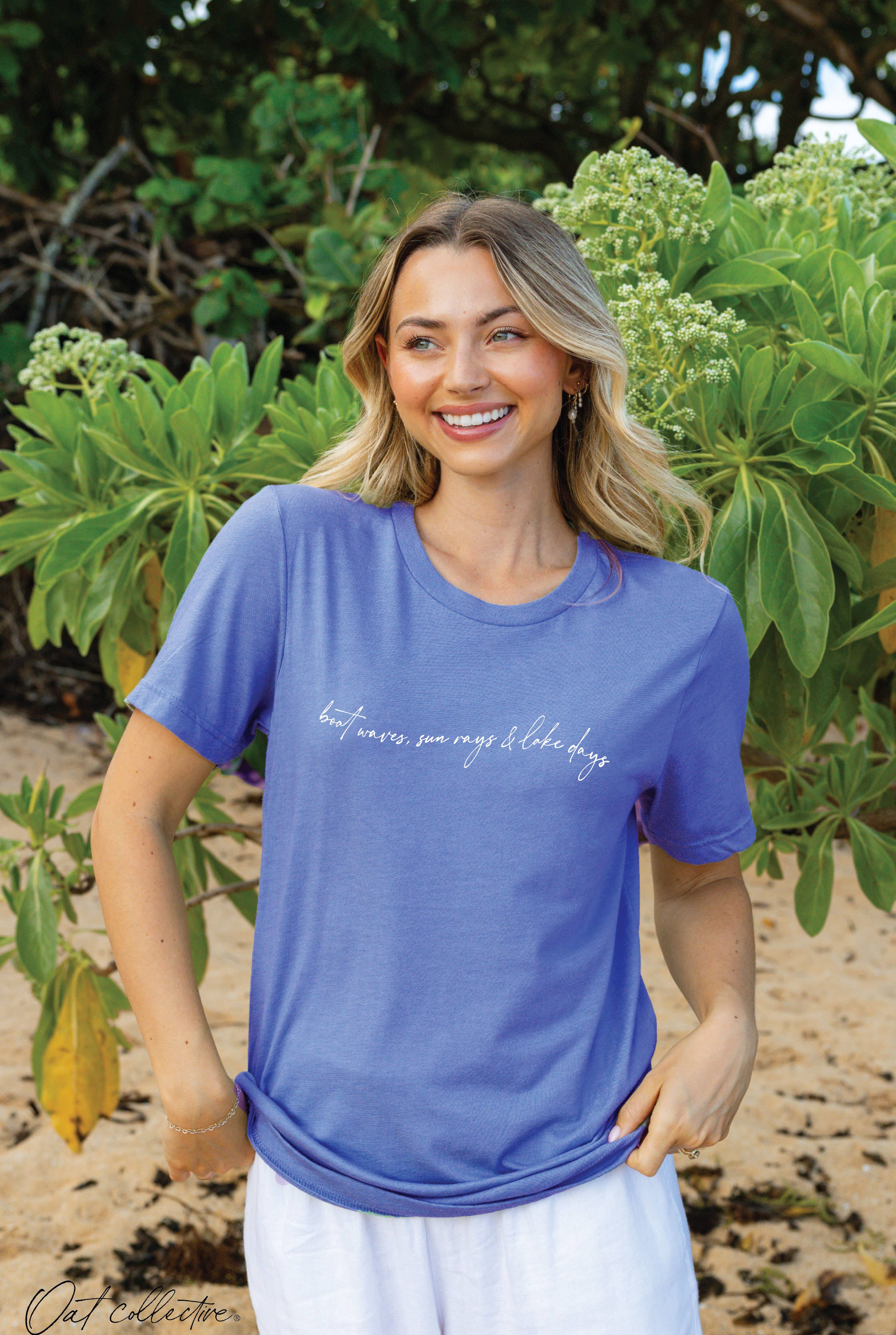 Boat Waves, Sun Rays and Lake Days Graphic T-Shirt
