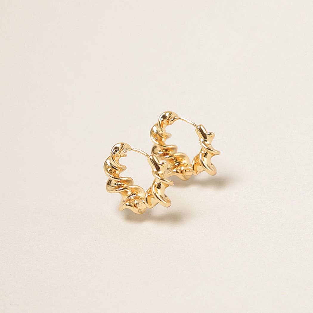 14K Gold Dipped Twisted Hoop Earrings