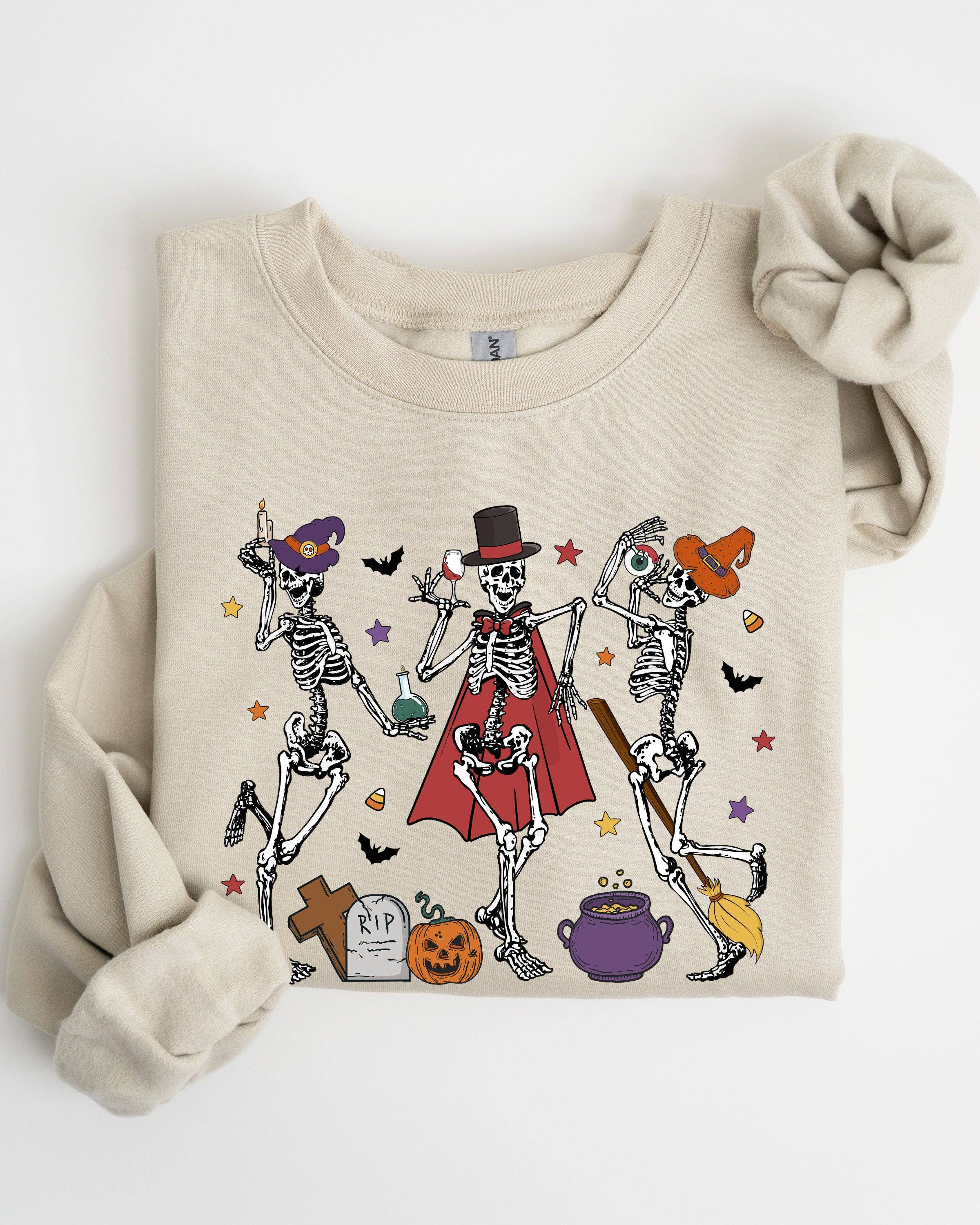 Dancing Skeleton Halloween Party, Cute Fun Spooky Sweatshirt