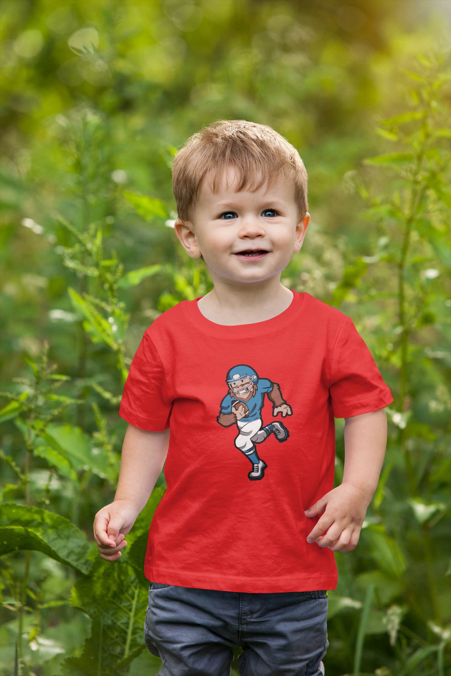 Sammie Squatch "Football Sasquatch" Tshirt (Red)
