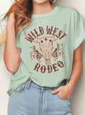 Wild West Rodeo Cow Skull Graphic Tshirts