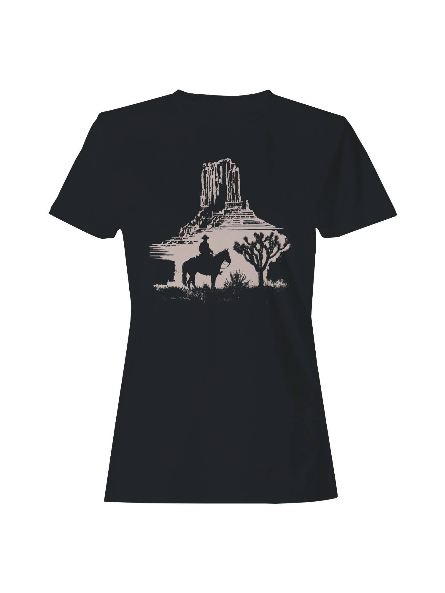 Desert Cowboy Silhouette Scene Women's T-Shirt