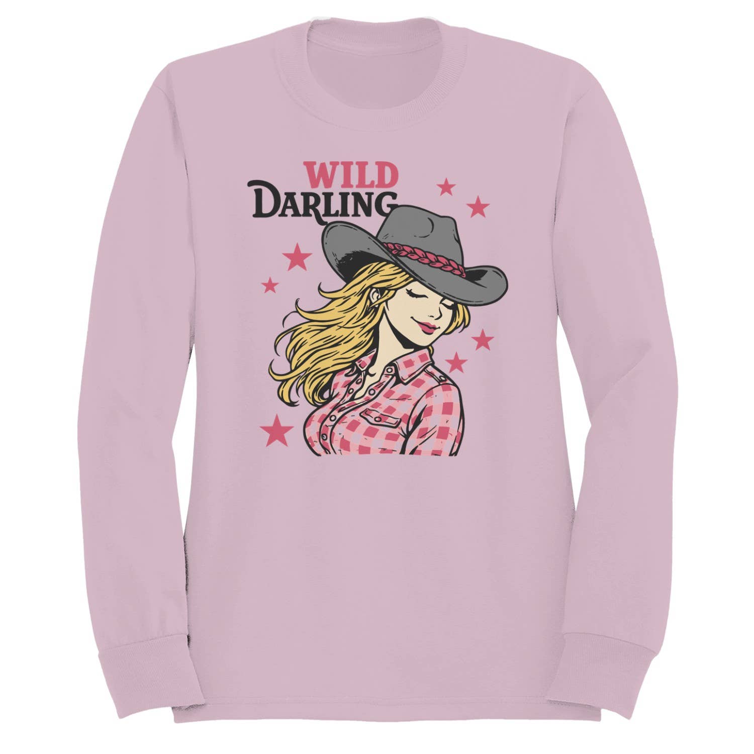 Wild Darling Cowgirl  Women's Sweatshirt Light Pink