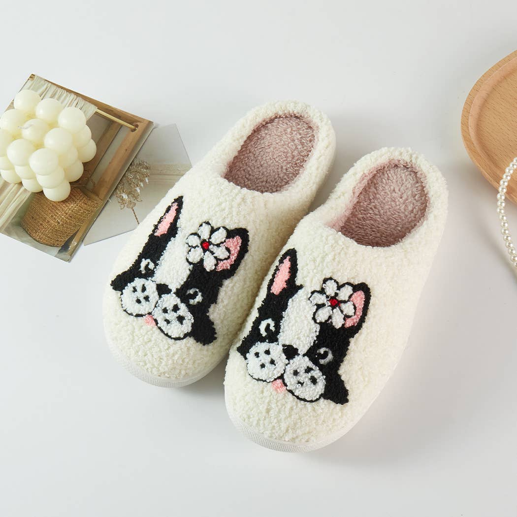 French Bulldog Soft Fuzzy Home Slippers