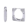 14K Gold-Dipped Cz Paved Geometric Huggie Earring