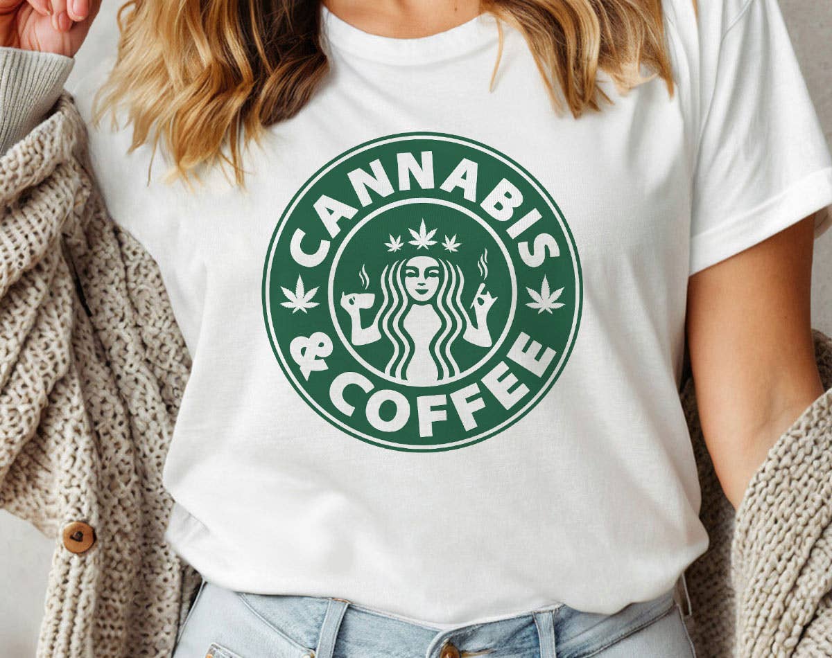 Cannabis and Coffee -  Funny Weed Parody Graphic Shirt