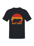 Retro Capybara Sunset Graphic Men's T-Shirt