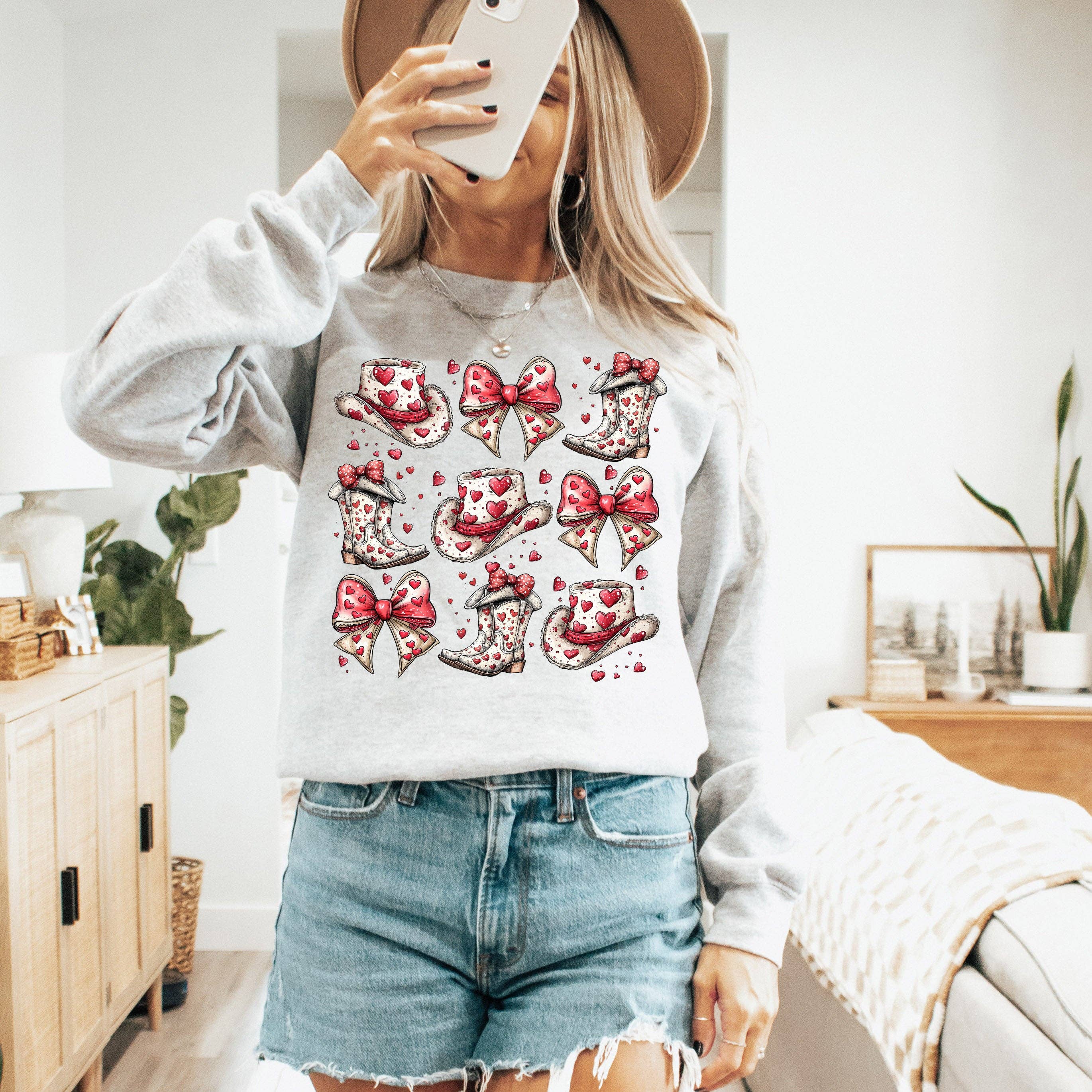 Western Hats and Boots, Country, Cowgirl Love Sweatshirt