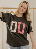 Ou Sooners Quilted Puff Ink Pepper Comfort Colors Tee