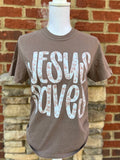 Jesus Saves Floral On Comfort Colors Espresso