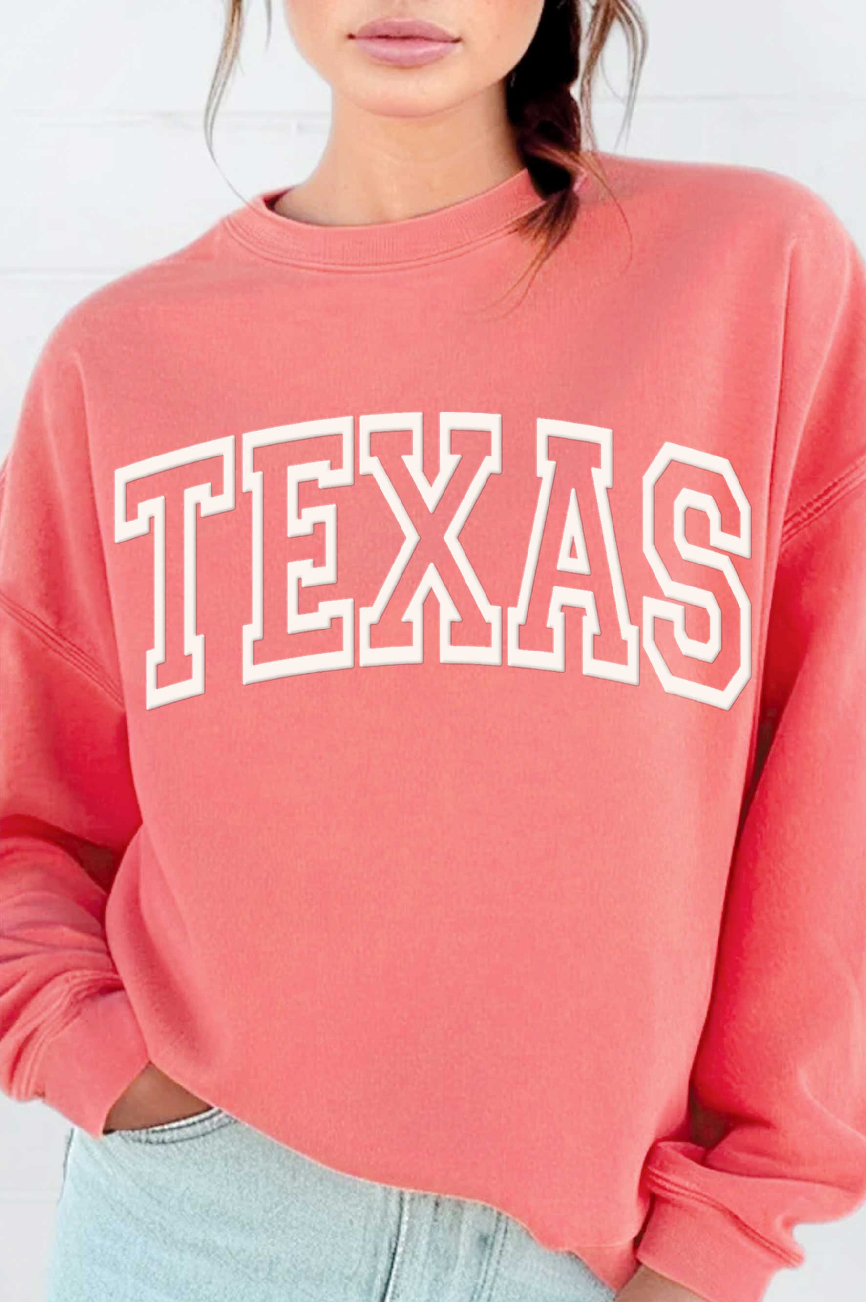 Texas Puff Graphic Brushed Sweatshirts