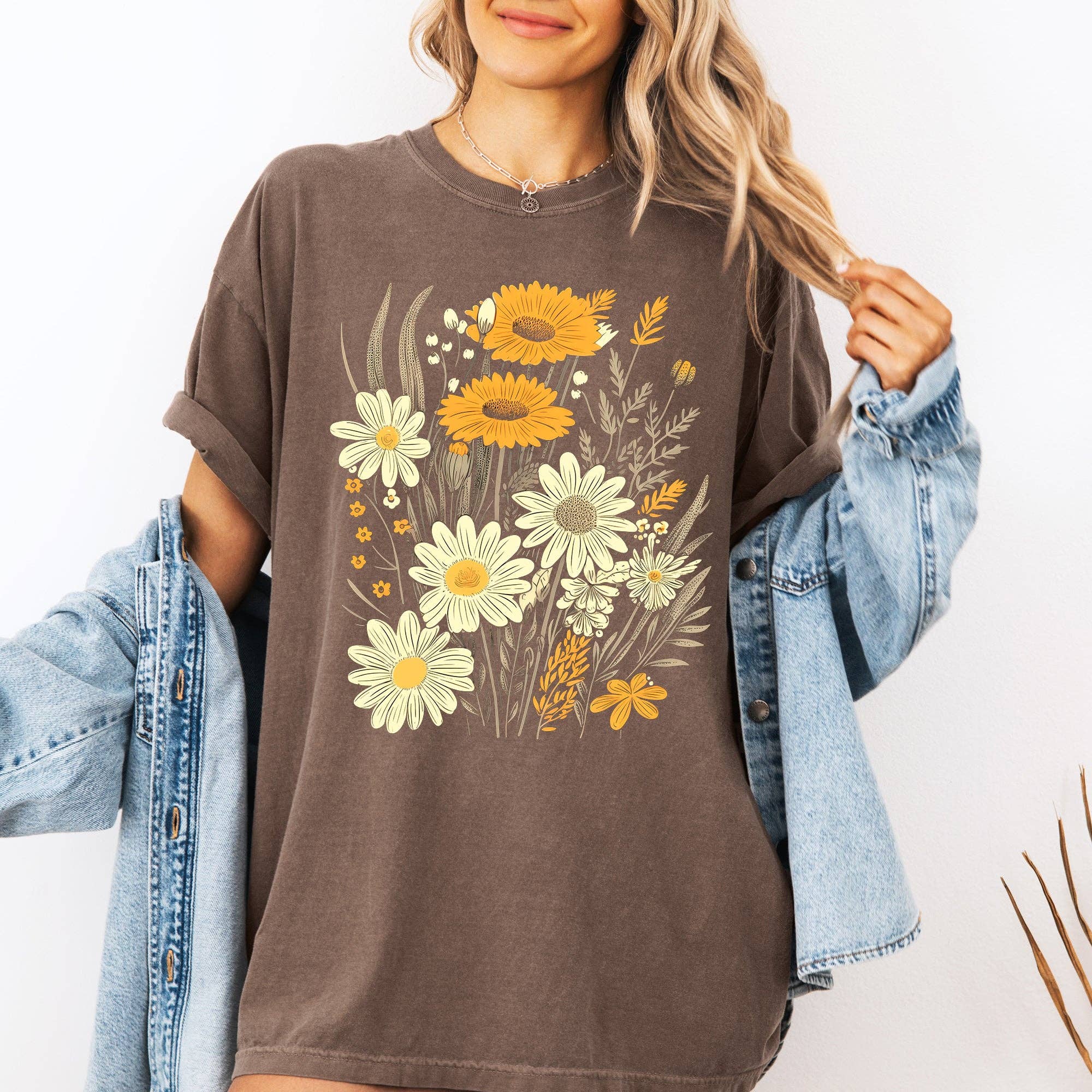Wildflower Collage Vintage, Nature, Comfort Colors T-Shirt