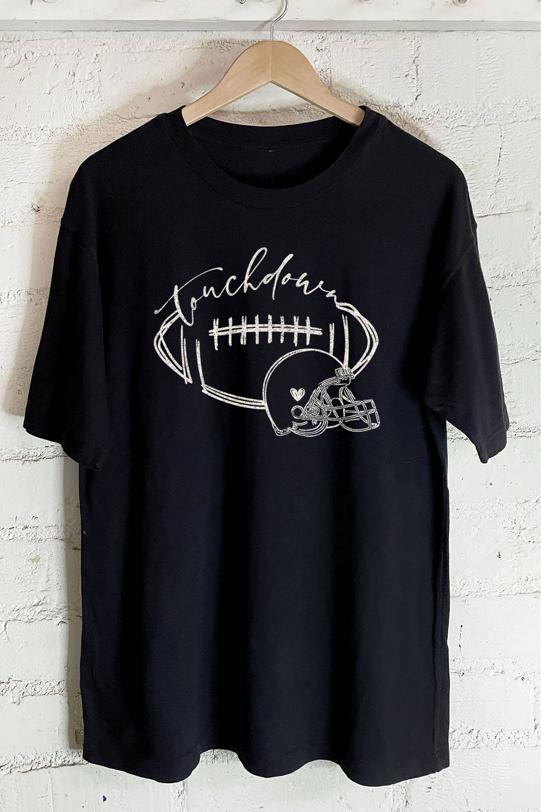 Touchdown Football Helmet Oversize Graphic Tshirts