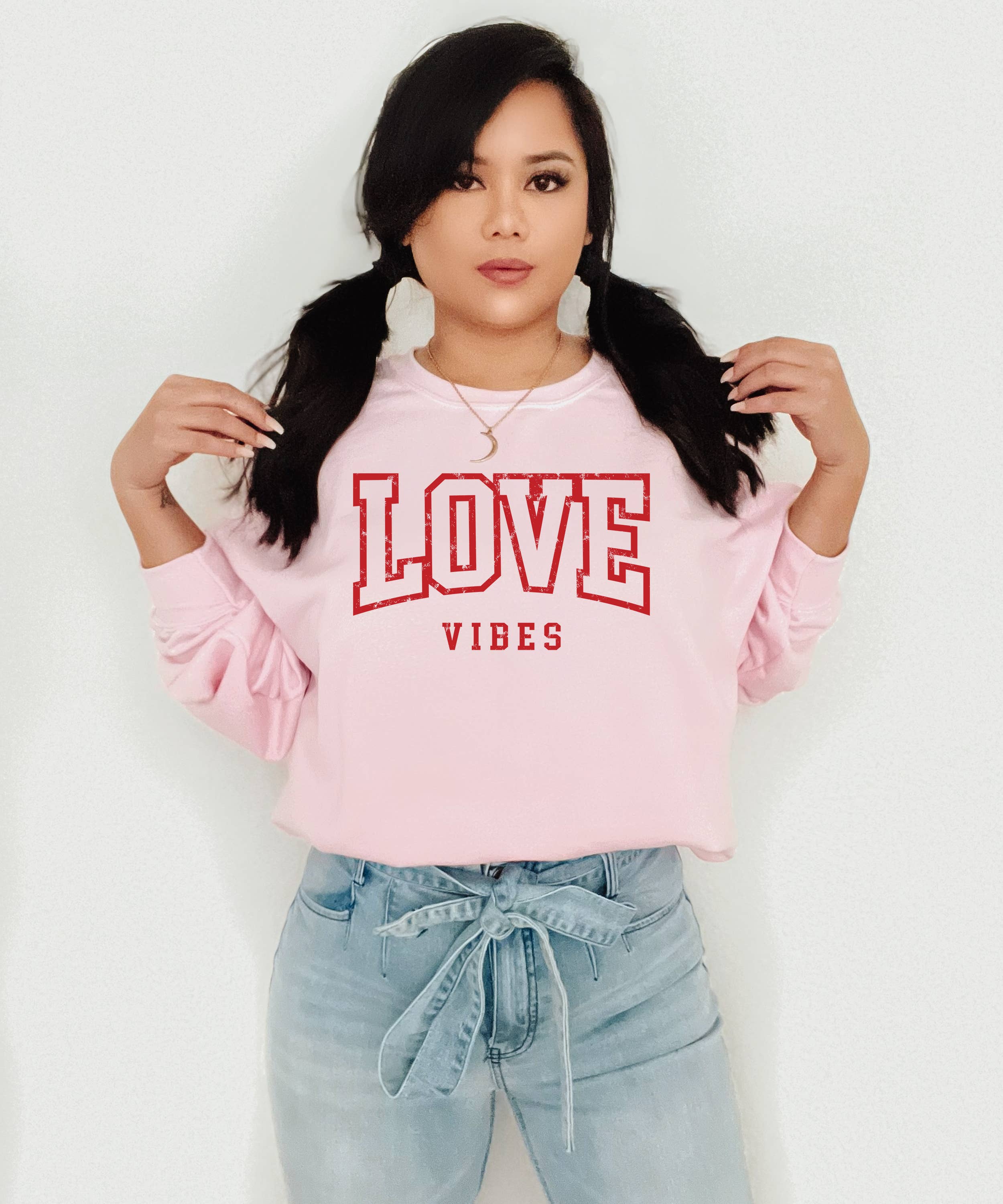Valentines Sweatshirt, Graphic Apparel, Trendy, Love Vibes