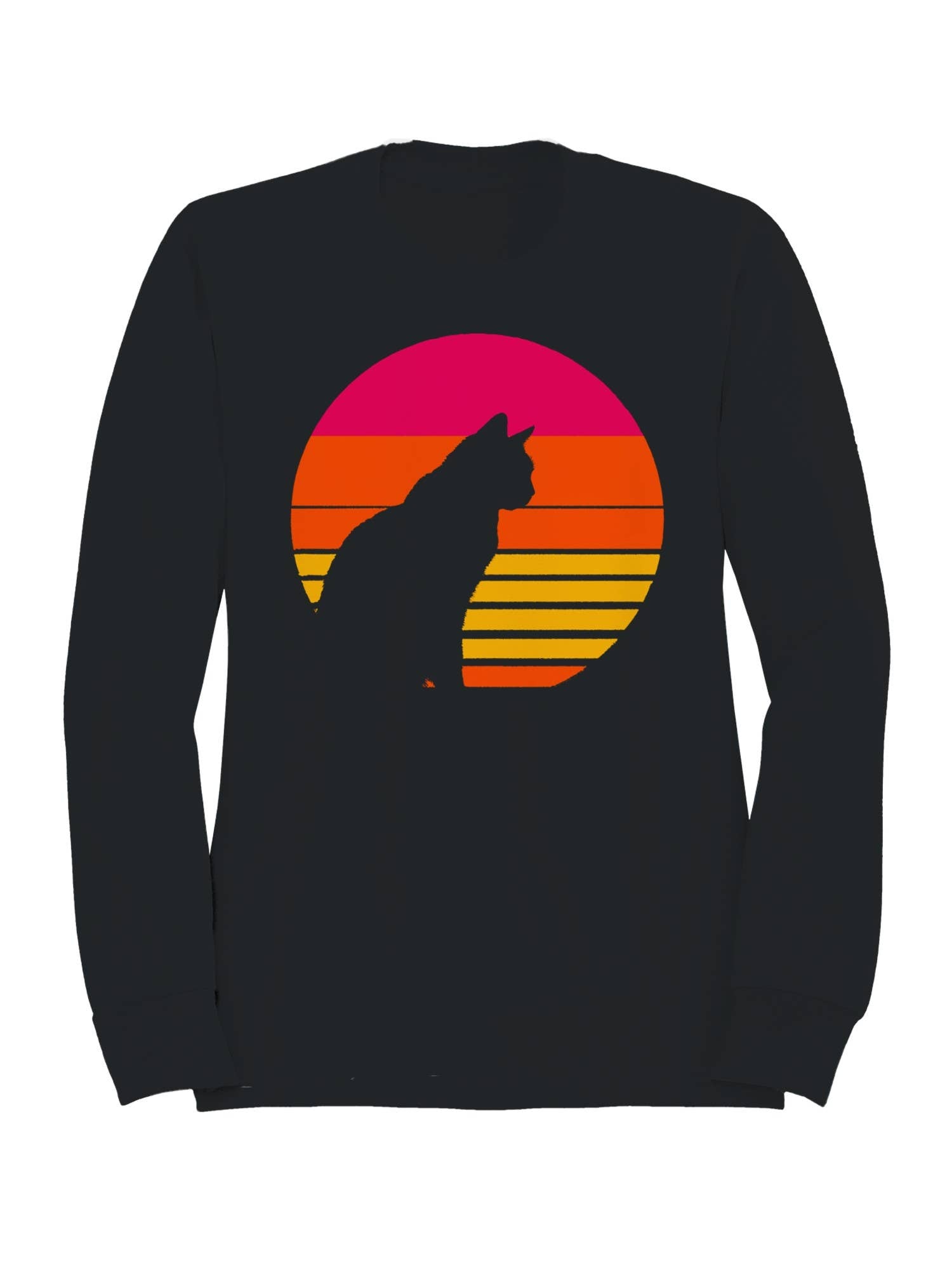 Retro Cat Silhouette Adventure Men's Sweatshirt