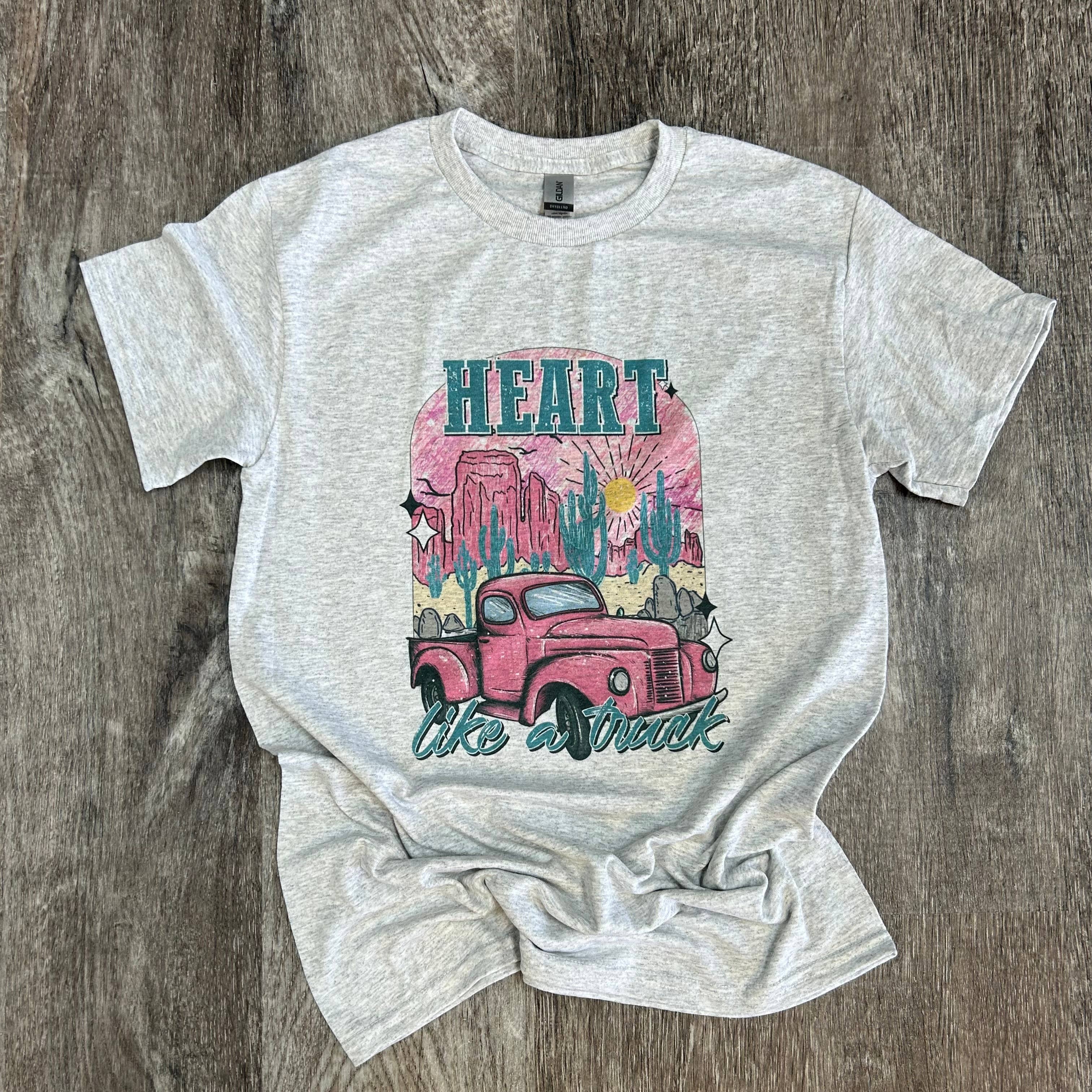Heart Like A Truck On Ash Gray Tee