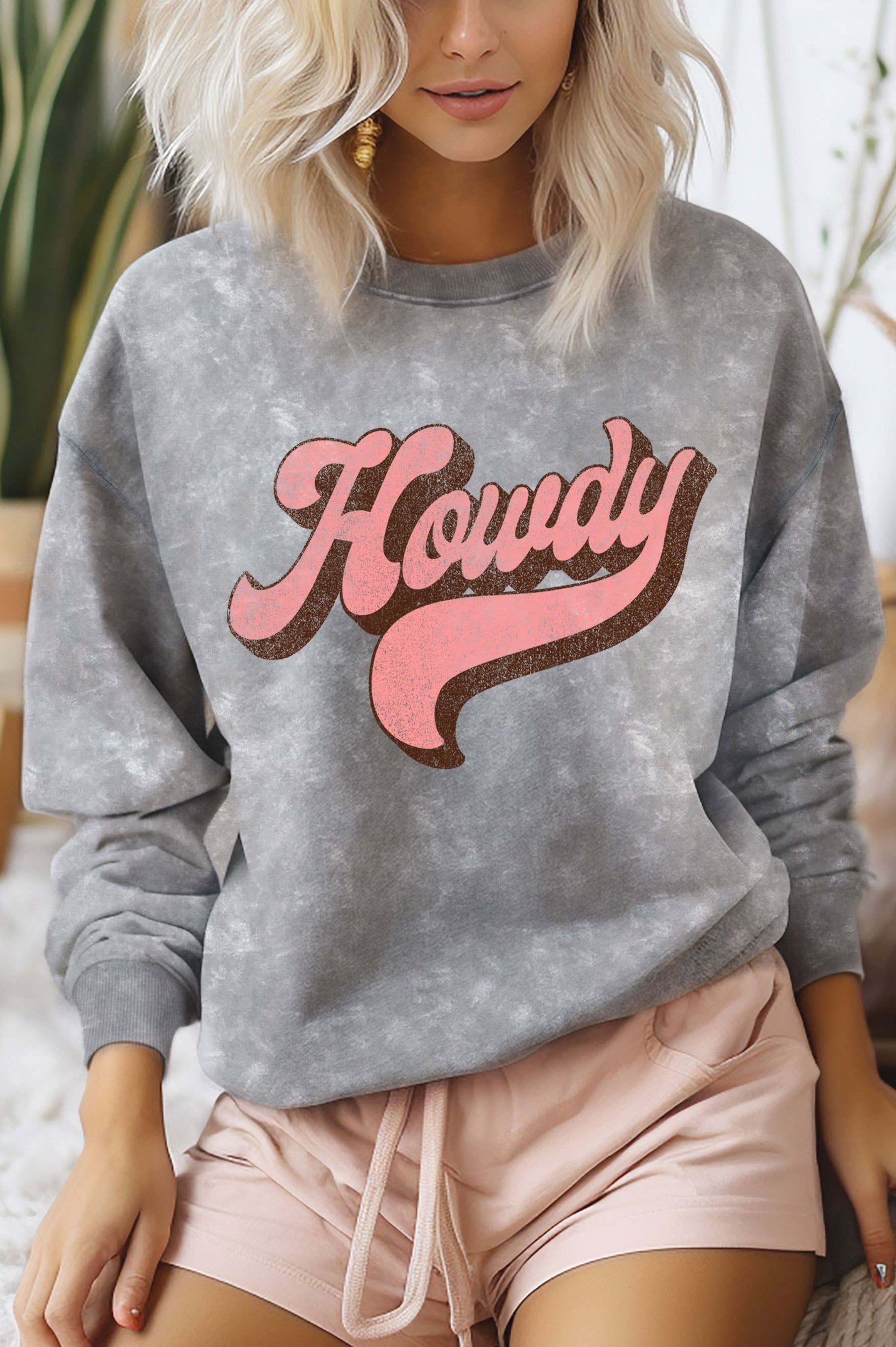 Howdy Mineral Graphic Brushed Sweatshirts