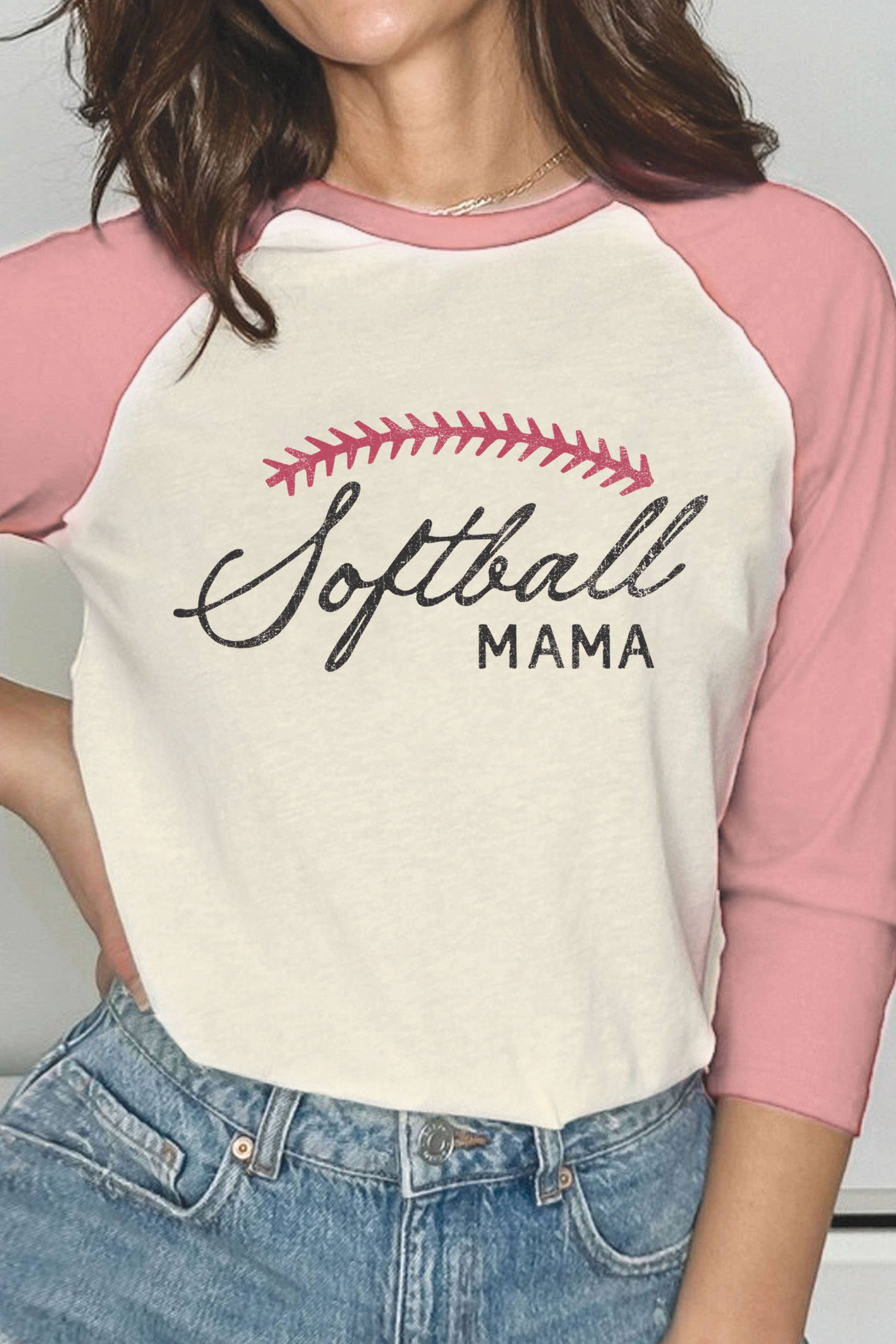 Softball Mama Graphic Raglan Shirts