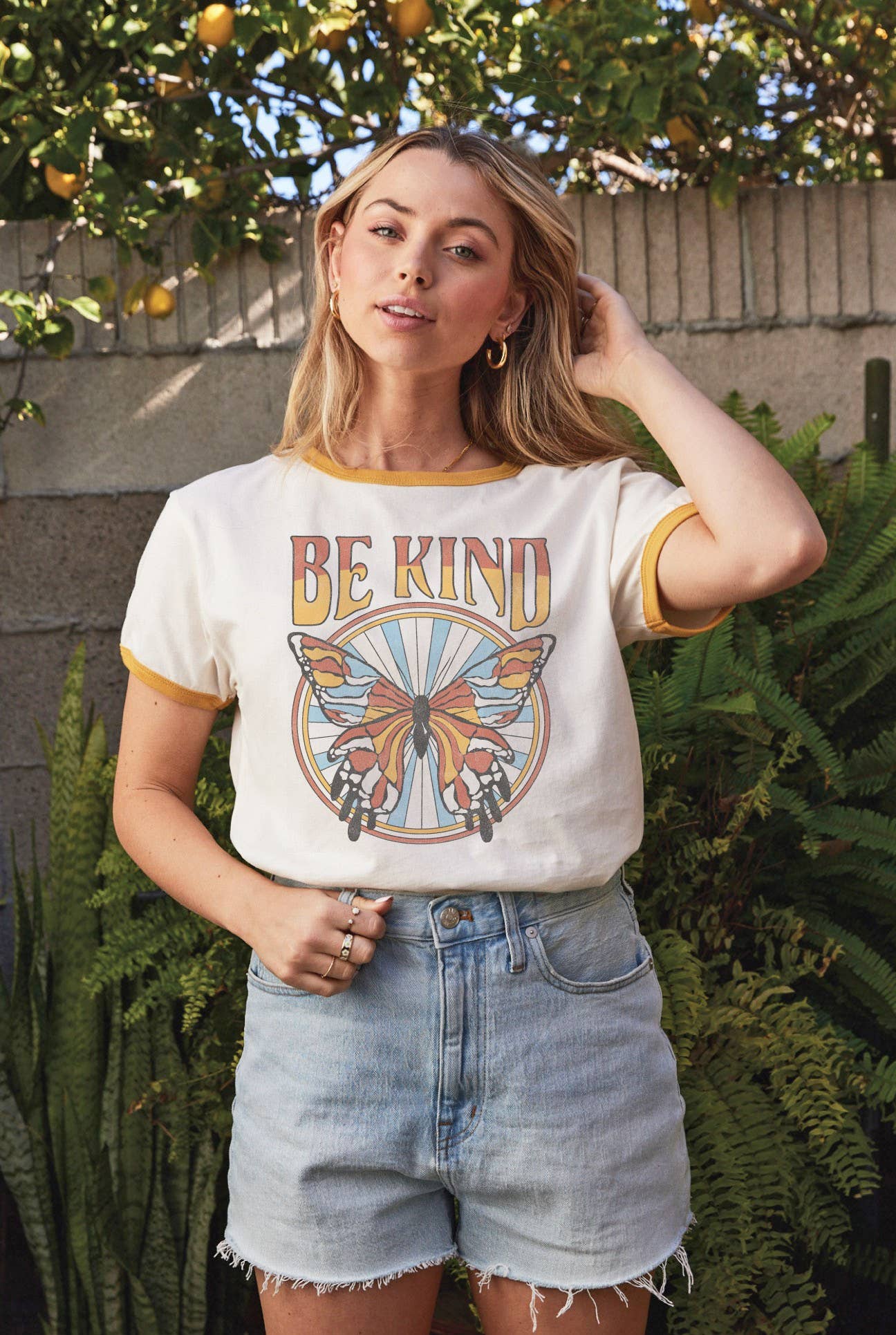 Be Kind Ringer Graphic T-Shirt