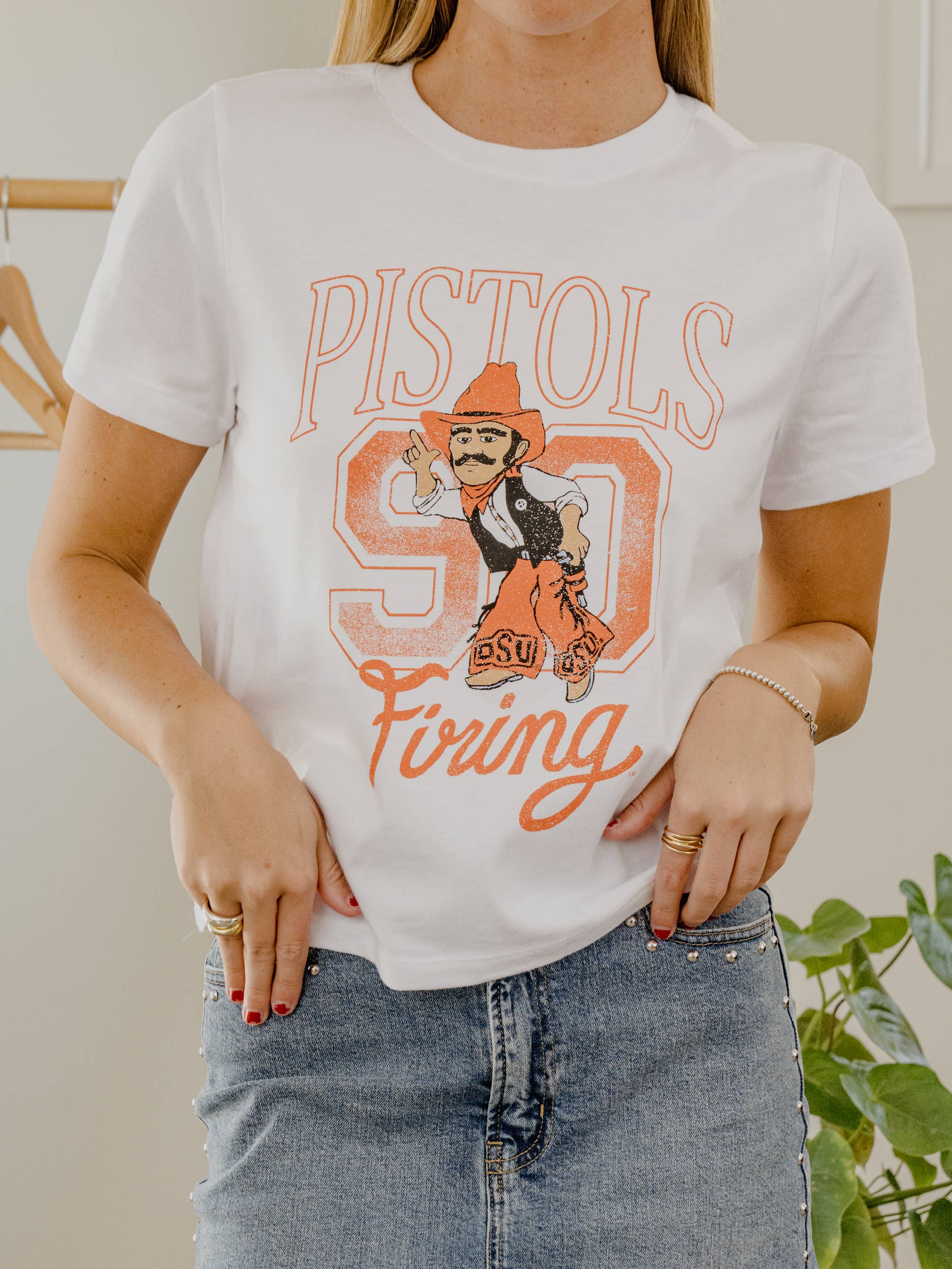 Osu Cowboys Club Mascot White Ellie Perfect Tee