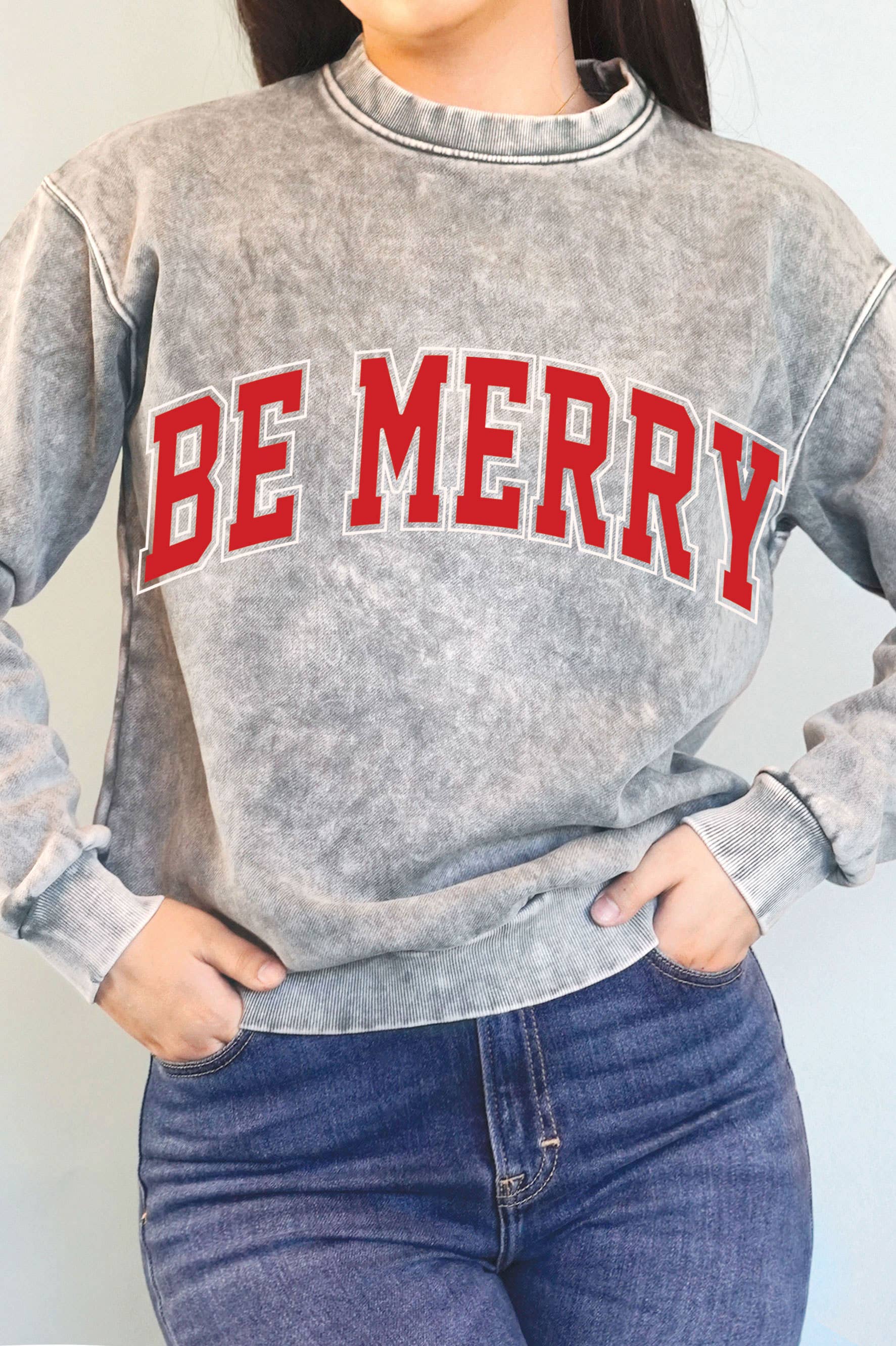 Be Merry Puff Mineral Graphic Brushed Sweatshirt