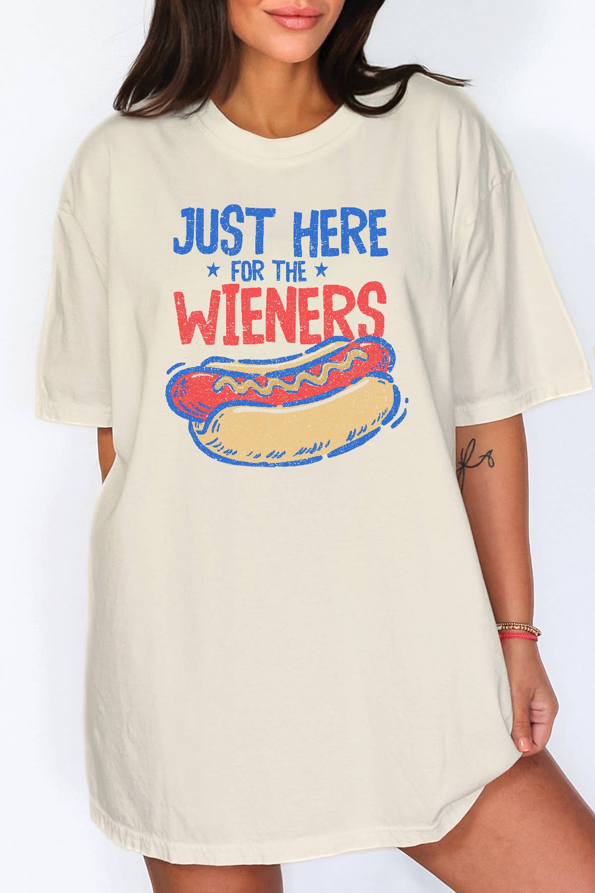 Women Wieners Graphic Print Oversize Ss Top