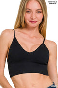 Ribbed Seamless Padded Bra Top