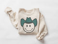 Cowboy Happy Face Crew Neck Sweatshirt | Western Sweat