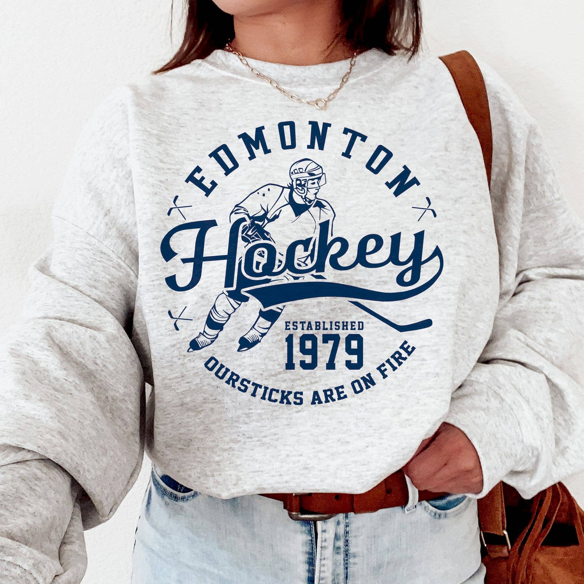 Vintage Edmonton Oilers Est 1979 Retro Ice Hockey Sweatshirt