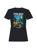 Chicago Starry Night Cityscape Art Women's T-Shirt