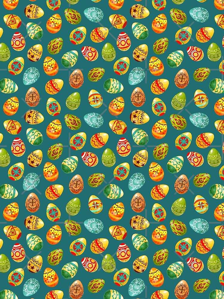 Easter Eggs - Decorated Eggs - Green - Happy Easter Holiday by MrRoccoBlue