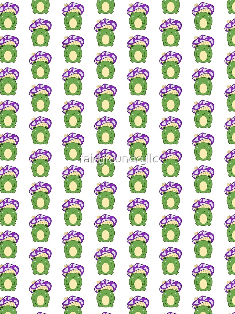 Cute Mushroom Frog Cottagecore Kawaii Sticker Art by fairyfoundryllc