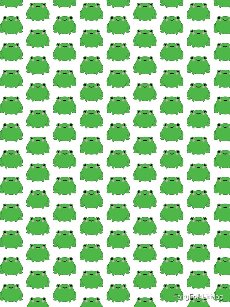 Lil Frog Repeating White Background by FairyFolkLitMag