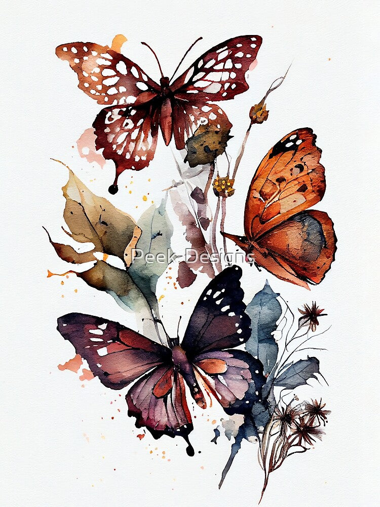 Boho Wall Decor Butterflies Wall Art For Livingroom Painting Butterflies Art Boho Original Wall Art For Livingroom by Peek-Designs