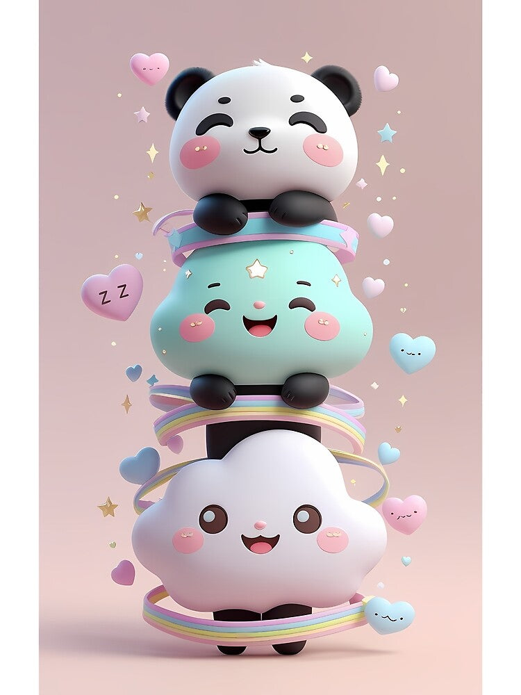 Cute Trio Kawaii Panda Strawberry Cloud Case by JoRem47