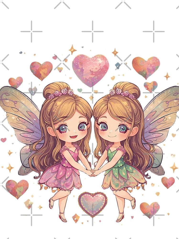 Cute dancing fairy twins by SimonsDesignArt