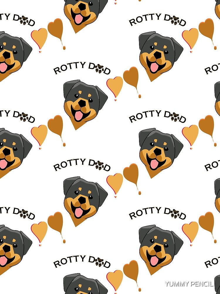 ROTTIE DAD HEAD TILT  - ROTTWEILER DAD ROTTIE DAD SIMPLISTIC DESIGN by YUMMY PENCIL