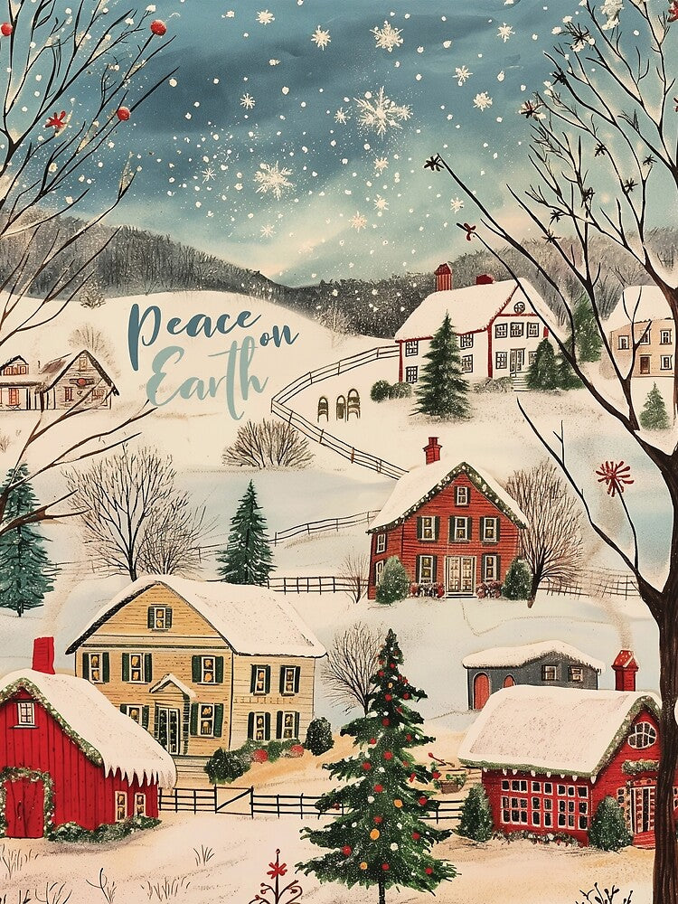 Peace on Earth Winter Country Village by TheBohemianLark