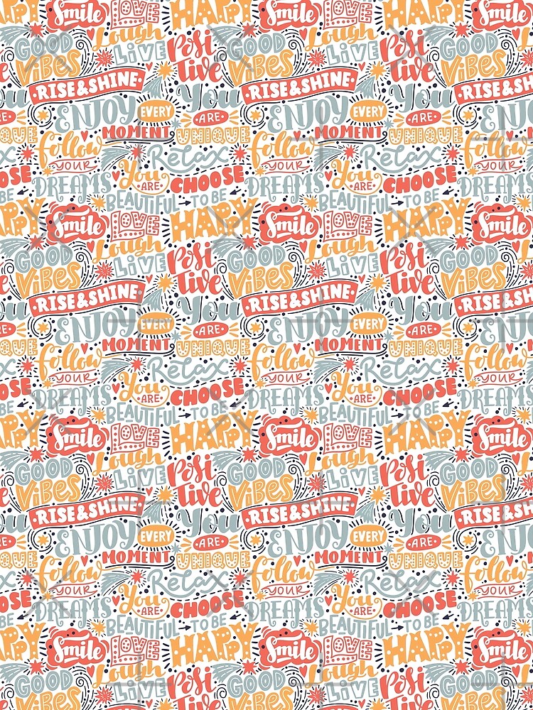Positive Words, Positive Words Pattern, Positive by graphic-genie